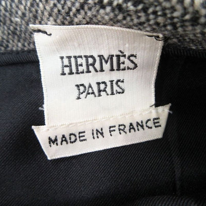 Hermes Gaultier Era Skirt Tight Mini Length Cashmere Blend Wool Angora 36 S Gray