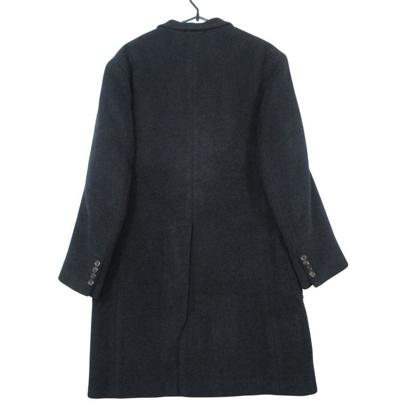 Prada Long Coat Jacket Chesterfield Wool Vintage 50 L Black