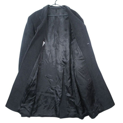 Prada Long Coat Jacket Chesterfield Wool Vintage 50 L Black