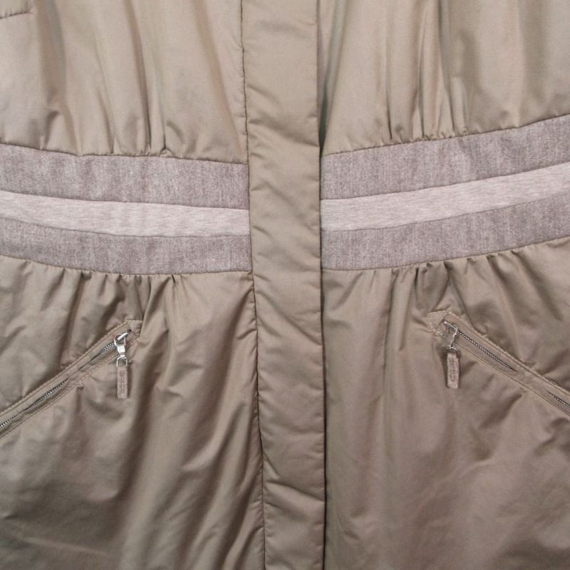 Brunello Cucinelli Coat Jacket Cashmere Knit Switch Stand Collar 44 L Beige