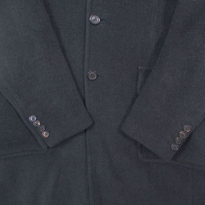 Prada Long Coat Jacket Chesterfield Wool Vintage 50 L Black
