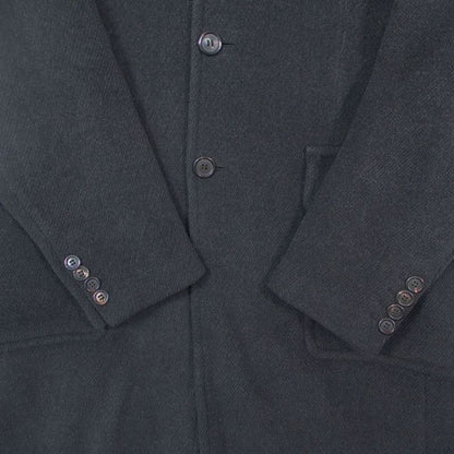 Prada Long Coat Jacket Chesterfield Wool Vintage 50 L Black