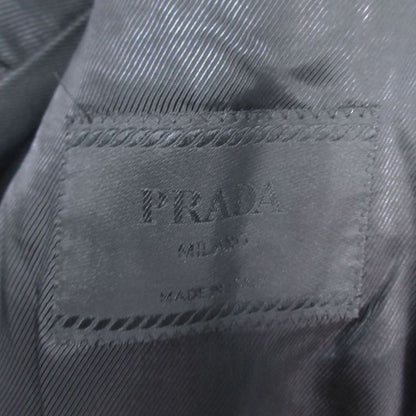 Prada Long Coat Jacket Chesterfield Wool Vintage 50 L Black
