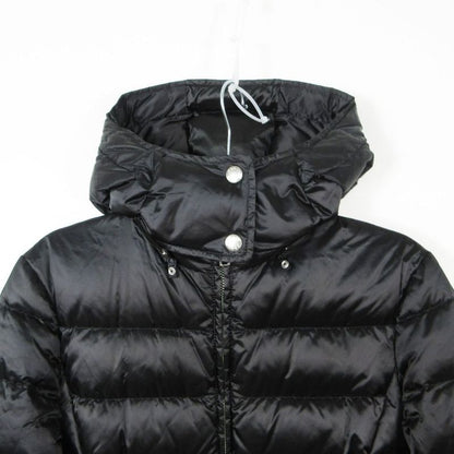 Prada Down Coat with Emblem Logo Belt Black 36