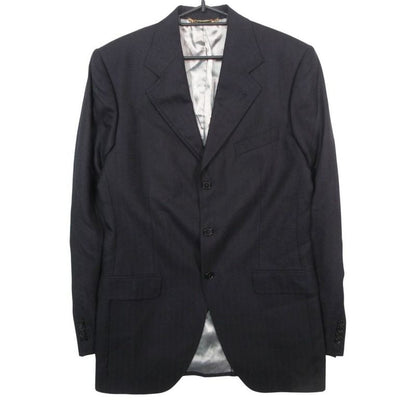 Dolce & Gabbana Cashmere Herringbone Pattern Tweed Jacket Black 48