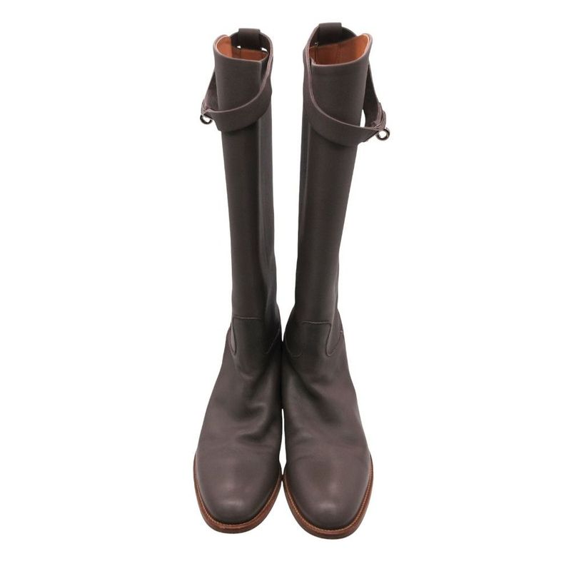Hermes Kelly Jumping Boots Long Shoes Gray 35