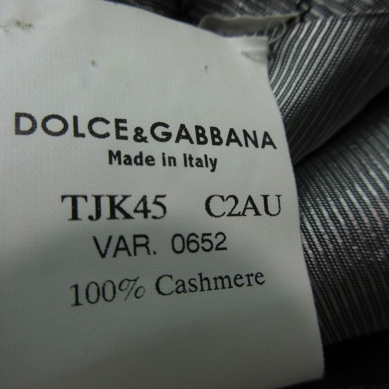 Dolce & Gabbana Cashmere Herringbone Pattern Tweed Jacket Black 48
