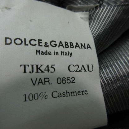 Dolce & Gabbana Cashmere Herringbone Pattern Tweed Jacket Black 48