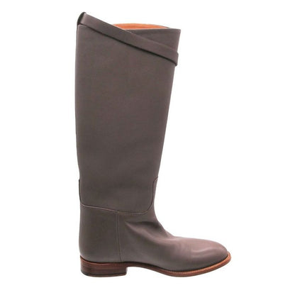 Hermes Kelly Jumping Boots Long Shoes Gray 35
