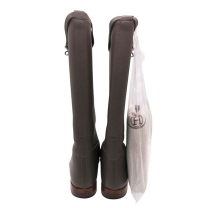 Hermes Kelly Jumping Boots Long Shoes Gray 35