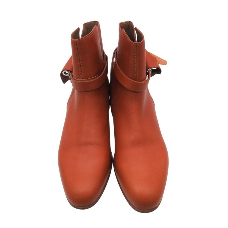 Hermes Neo Short Boots Shoes Brown Silver Kelly 38