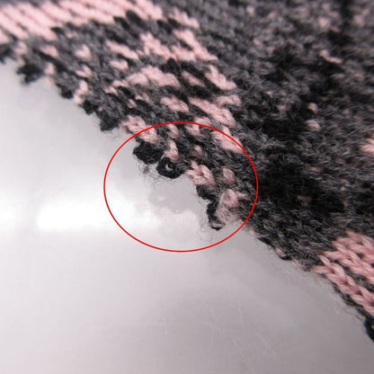 Prada Long Knit Gloves Gray Light Pink Pouch