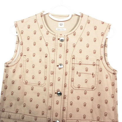 Hermes Collier de Chien Pattern Sleeveless Denim Dress Series Button 34 XS