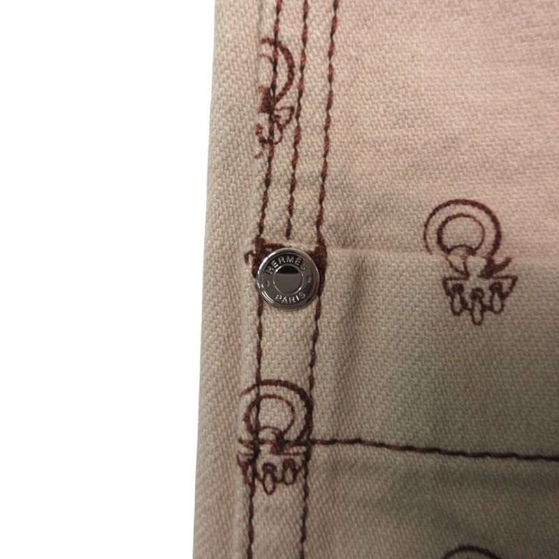 Hermes Collier de Chien Pattern Sleeveless Denim Dress Series Button 34 XS
