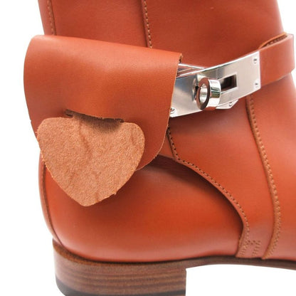 Hermes Neo Short Boots Shoes Brown Silver Kelly 38