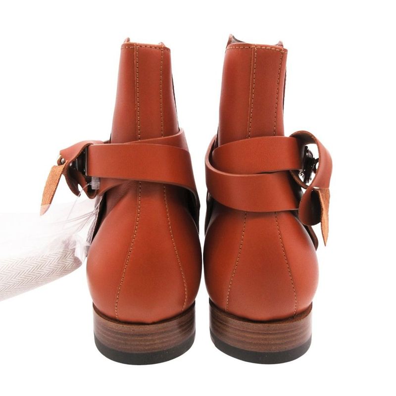 Hermes Neo Short Boots Shoes Brown Silver Kelly 38