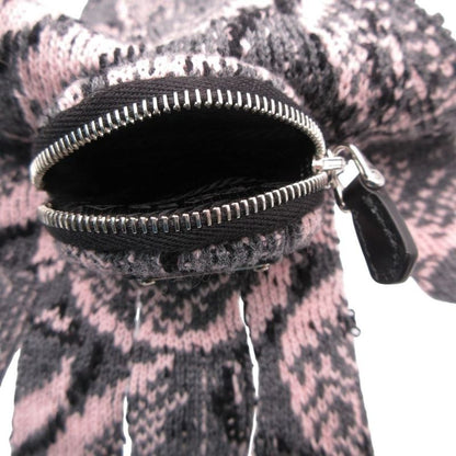 Prada Long Knit Gloves Gray Light Pink Pouch
