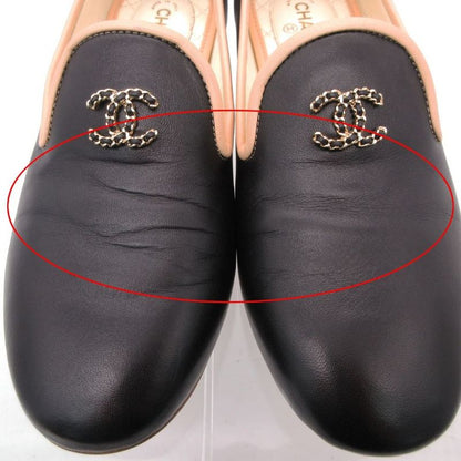 Chanel CC Logo Flat Shoes Black 36c