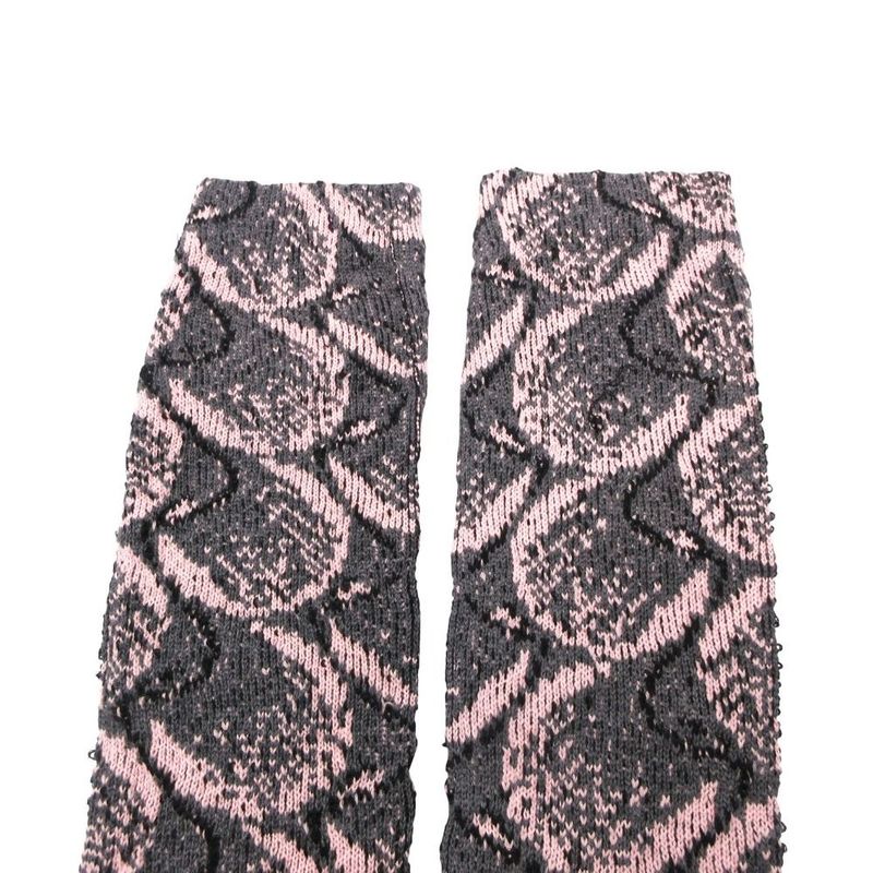 Prada Long Knit Gloves Gray Light Pink Pouch