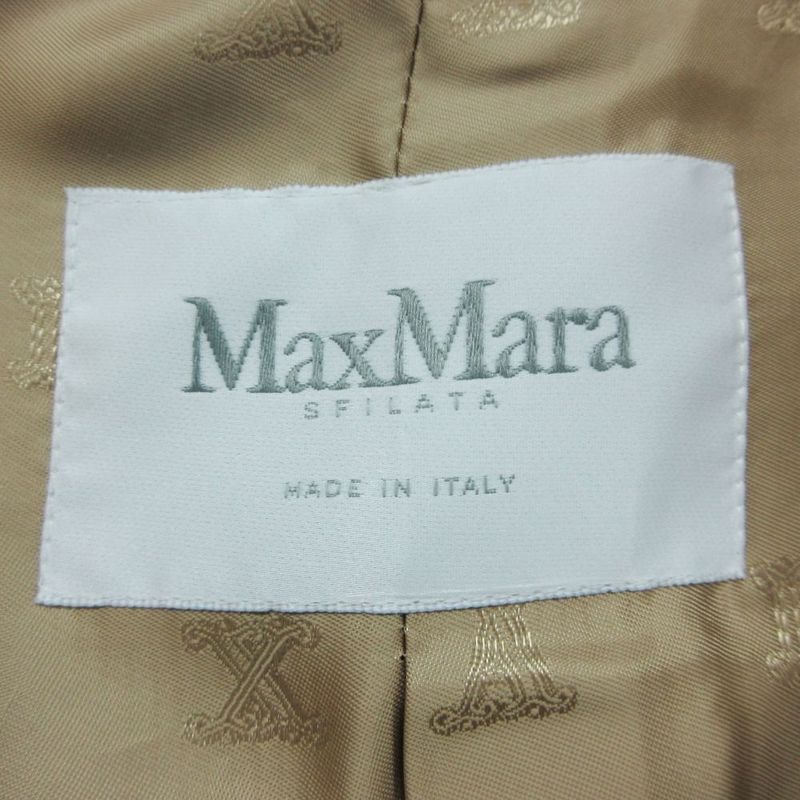 Max Mara Maxmara Teddy Bear Coat Striped Long Brown 34 XS