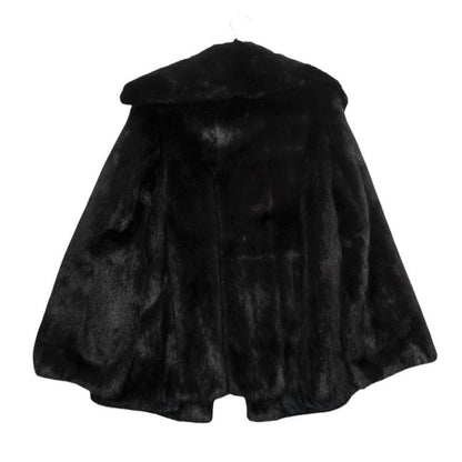 Fendi Mink Real Fur Half Coat Logo Allover Pattern Lining Black