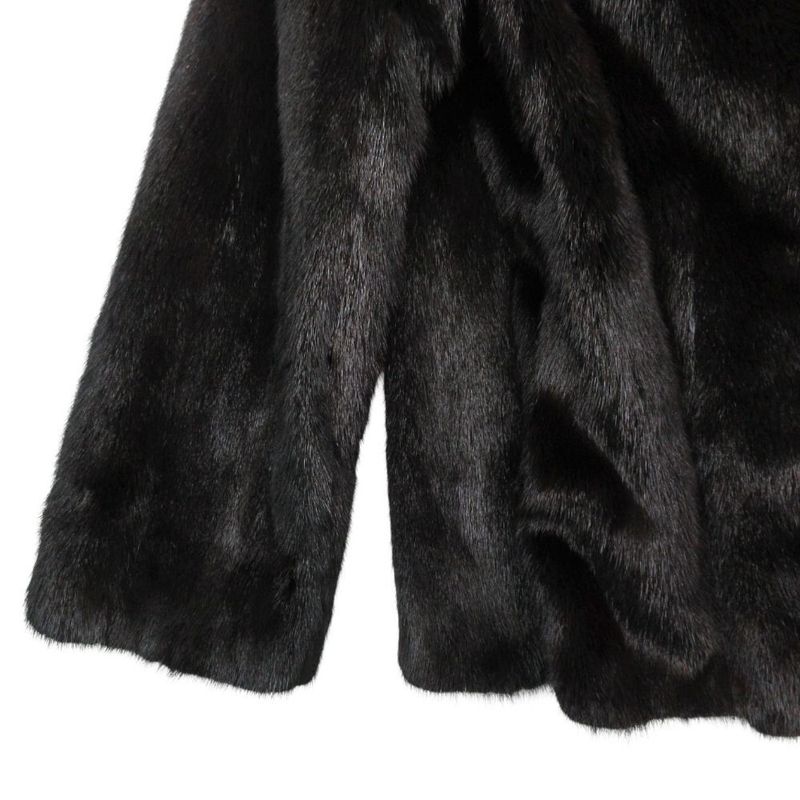 Fendi Mink Real Fur Half Coat Logo Allover Pattern Lining Black