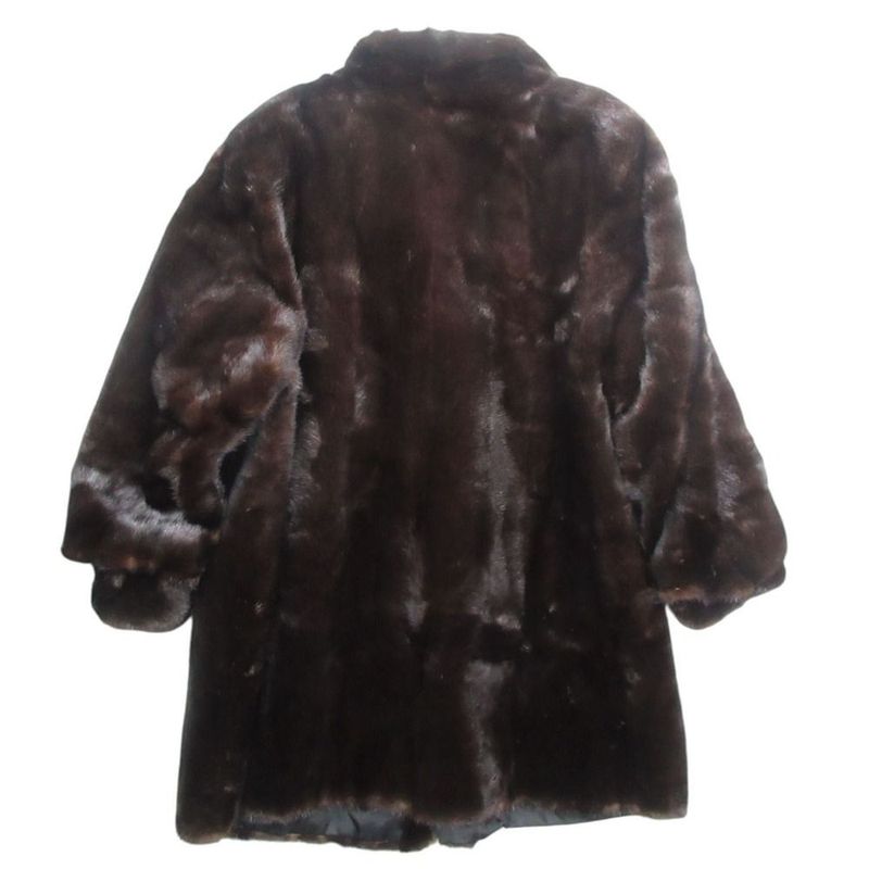 Celine Mink Real Fur Shawl Collar Coat Black