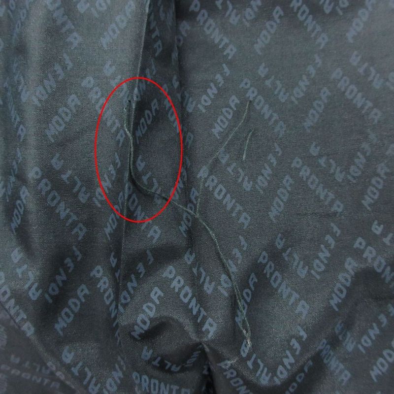 Fendi Mink Real Fur Half Coat Logo Allover Pattern Lining Black