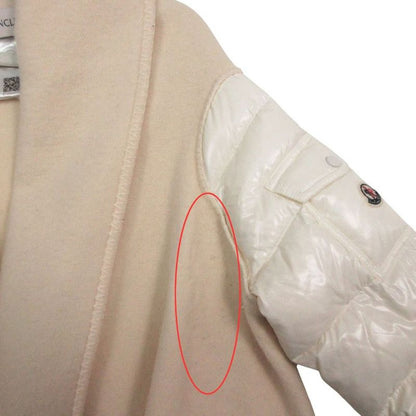 Moncler Mantella Down Contrast Shawl Style Coat Poncho Ivory