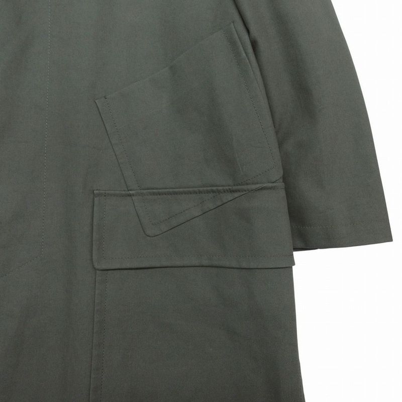 Hermes Single Trench Coat Outer Khaki 48