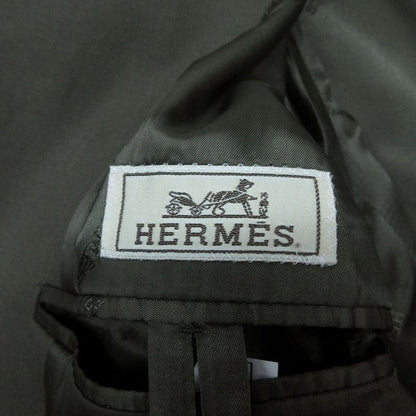 Hermes Single Trench Coat Outer Khaki 48