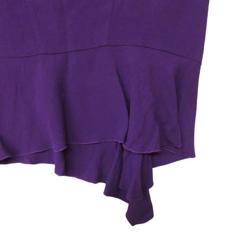 Miu Crew Neck Sleeveless Ruffle Straight Dress 38 M Purple