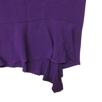 Miu Crew Neck Sleeveless Ruffle Straight Dress 38 M Purple