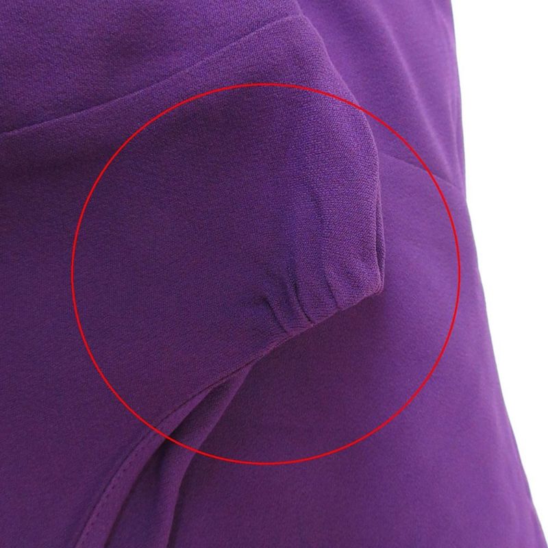 Miu Crew Neck Sleeveless Ruffle Straight Dress 38 M Purple