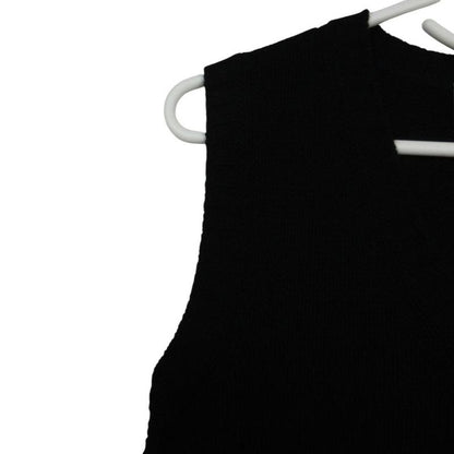 Prada Cashmere Wool V-neck Knit Vest Pullover Top Black 38 Sweater