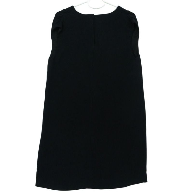 Miu Sleeveless Gathered V-neck Dress Black 40