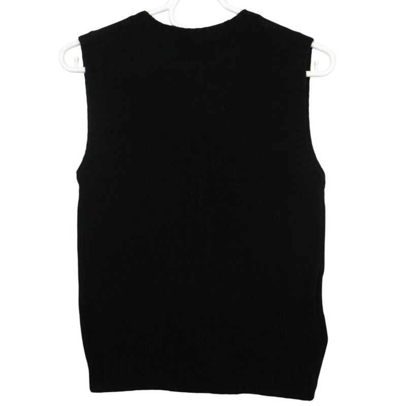 Prada Cashmere Wool V-neck Knit Vest Pullover Top Black 38 Sweater