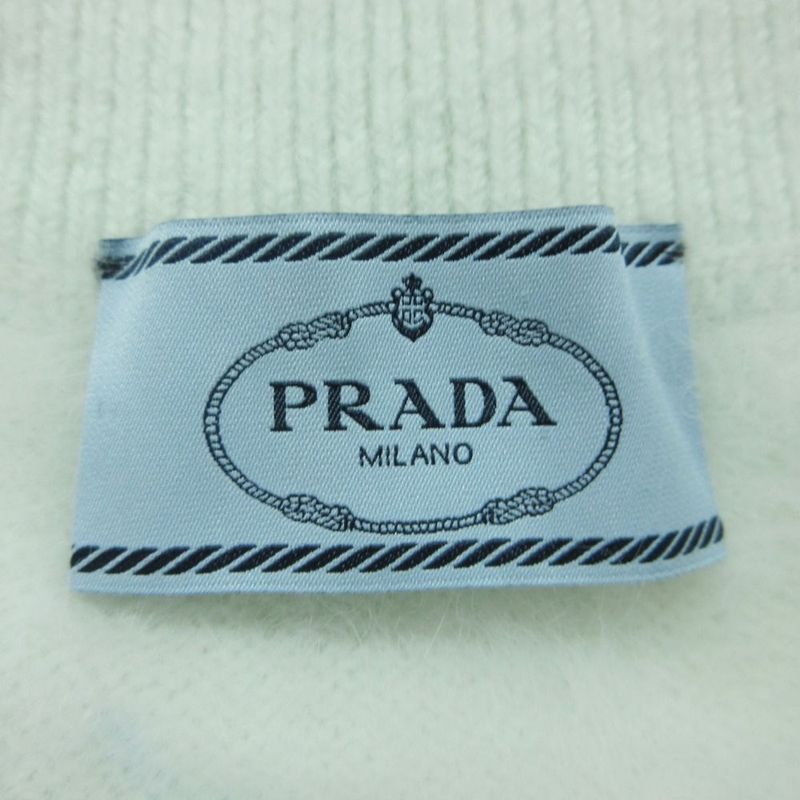 Prada Mohair Poppy Print Midi Skirt Light Blue 40