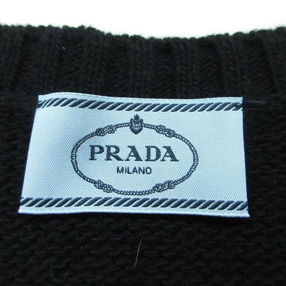 Prada Cashmere Wool V-neck Knit Vest Pullover Top Black 38 Sweater