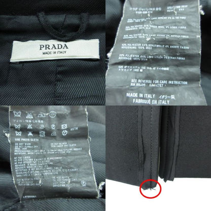Prada Piping Long Coat Black 38