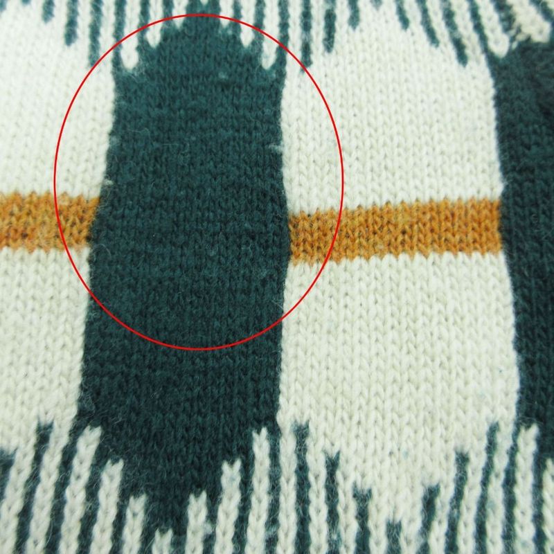Prada Geometric Tribal Pattern Knit Flong Skirt Green Brown