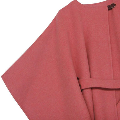 Hermes Double Face Opera Cape with Belt Cashmere Coat Pink 38
