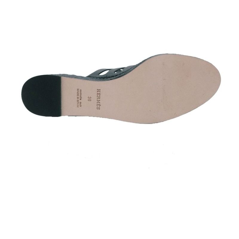 Hermes Espadrilles Catalya Sandals Catalia Calfskin Black 36