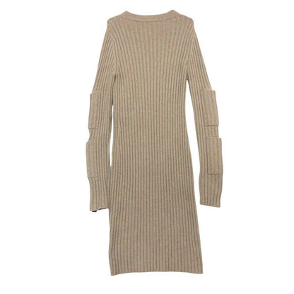 Louis Vuitton Pocket Long Sleeve Knit Dress Long Length Huk