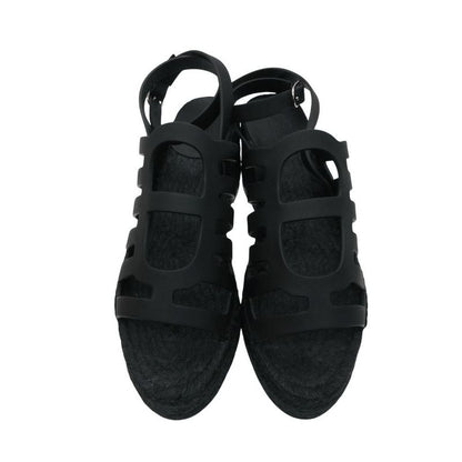 Hermes Espadrilles Catalya Sandals Catalia Calfskin Black 36