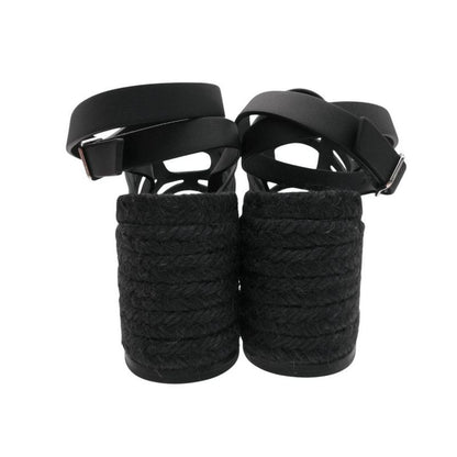 Hermes Espadrilles Catalya Sandals Catalia Calfskin Black 36