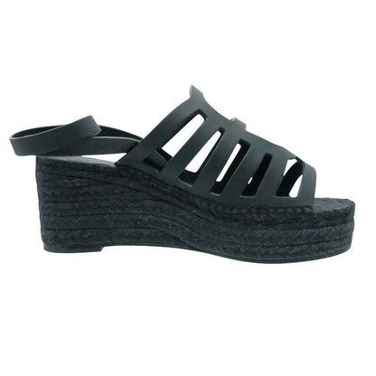 Hermes Espadrilles Catalya Sandals Catalia Calfskin Black 36