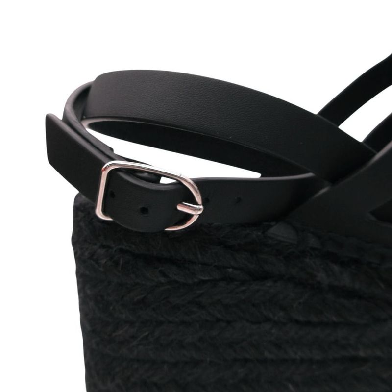 Hermes Espadrilles Catalya Sandals Catalia Calfskin Black 36