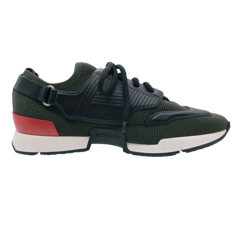 Hermes Athlete Sneakers Shoes Dark Green 42