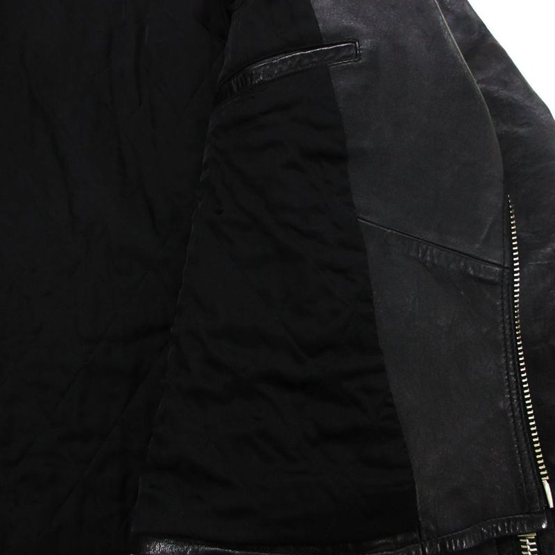 Celine Classic Biker Double Riders Leather Jacket Black 46